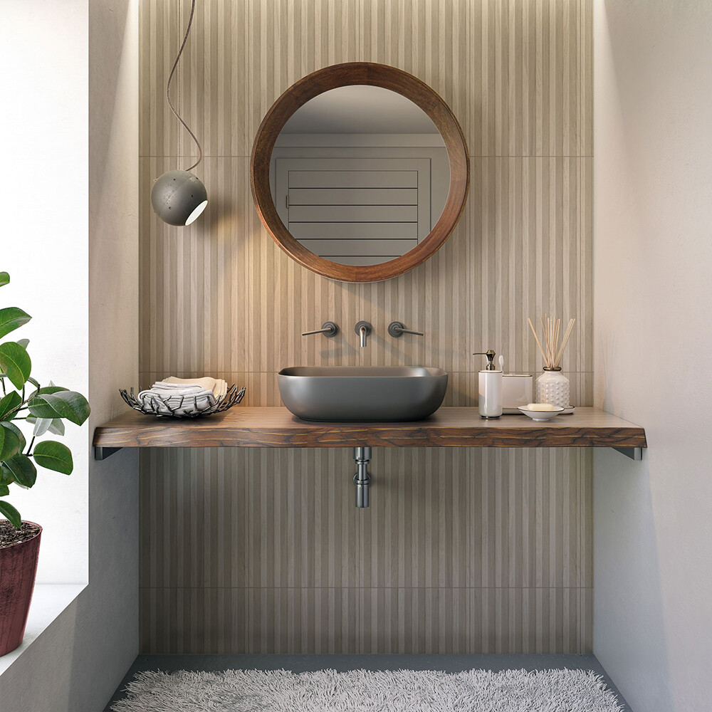REVESTIMIENTO SEMIGRES RIPADO NATURAL LDL "A" 45X90 CM Revestimiento Semigres Ripado Natural Ldl "a" 45x90 Cm