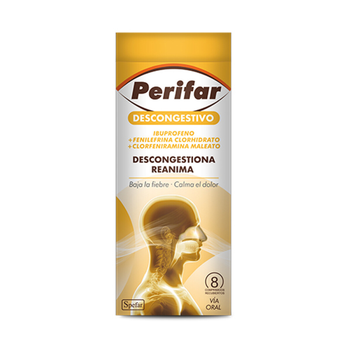 Perifar Descongestivo 8 Comprimidos – Alivio Congestión Nasal 