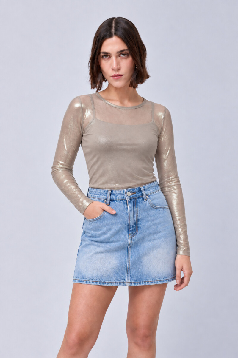 Remera Tul - Champagne 