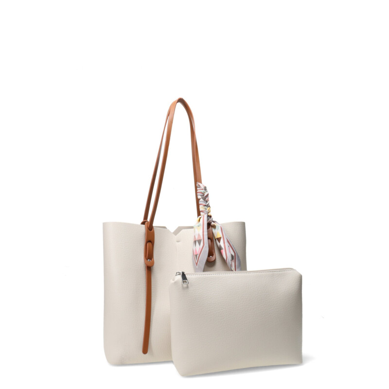 Cartera Miss Carol CHIEF con pañuelo decorativo Beige