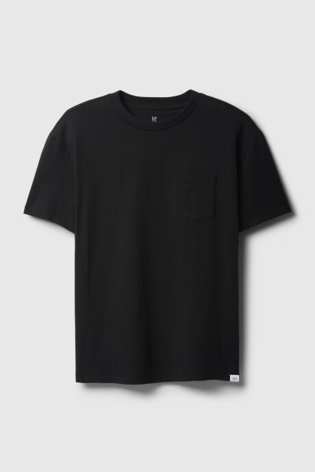 Remera Básico Con Bolsillo Niño True Black V2