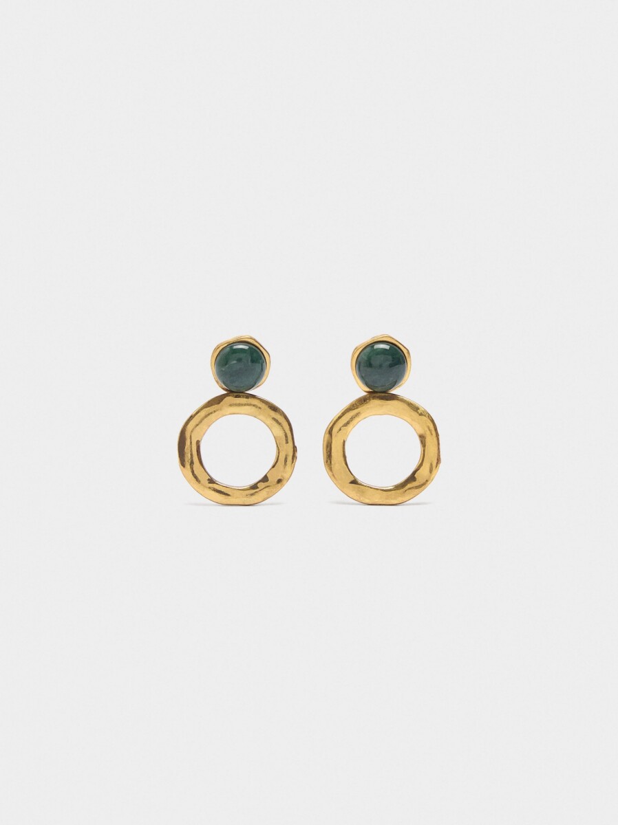 Pendientes Esfera Con Aro Irregular - dorado 