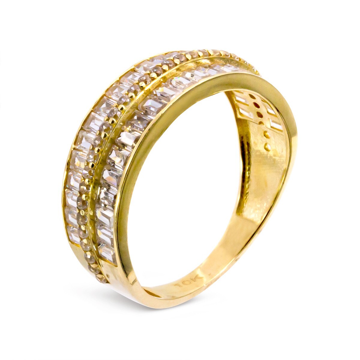 Anillo de oro 9 ktes, con circonias. 