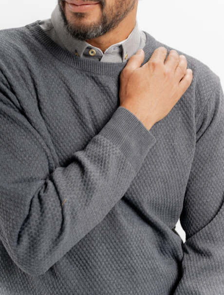 Buzo tejido panal gris