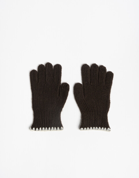 Guantes Tejidos Guantes Tejidos Con Terminacion Con Bordado - Combinacion Bicolor