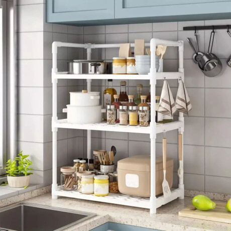 Estante Organizador 3 Niveles Multifuncional Cocina Baño Blanco