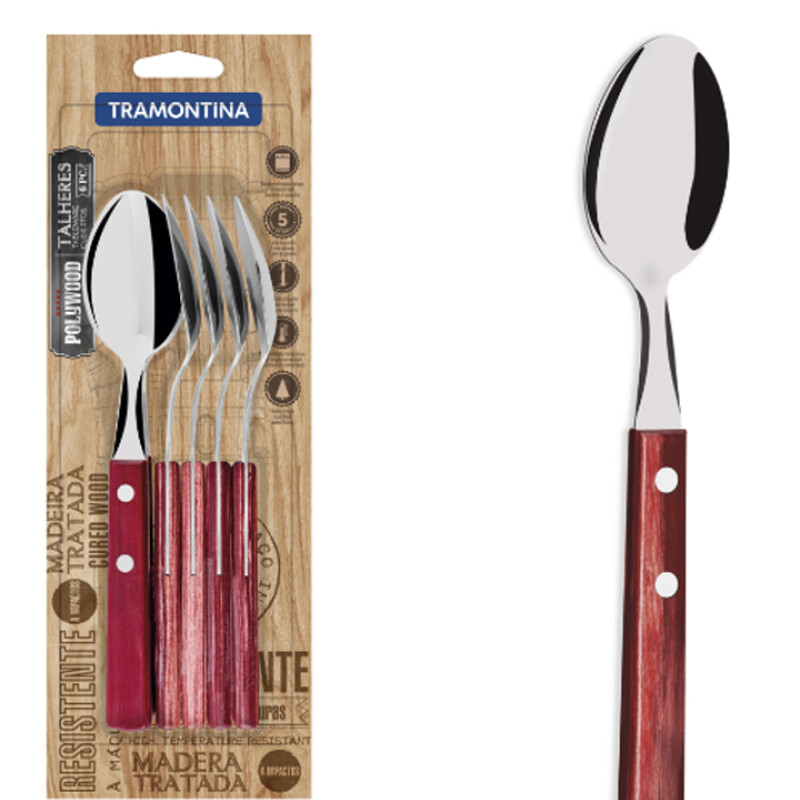 CUCHARA TE POLYWOOD COLOR MADERA X6 - 21107/690 CUCHARA TE POLYWOOD COLOR MADERA X6 - 21107/690