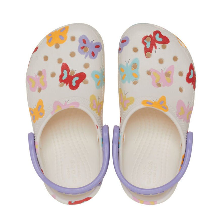 Classic Butterfly Graphic Clog T - Niños 1 a 5 años Chalk