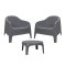 2 Sillones Skarpo + Mesa redonda Puket GRIS