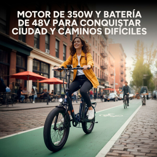 Bicicleta Electrica GoGreen Gorilla Rueda Ancha 350w 10Ah Color Negro