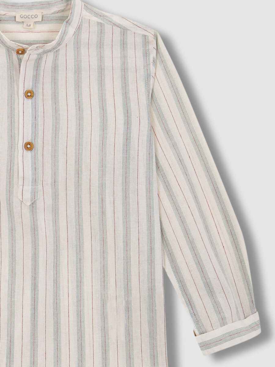Camisa Mao Rayas Crudo