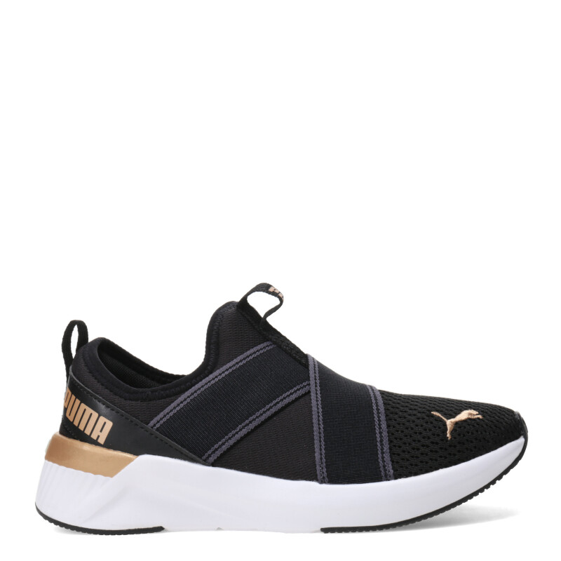 Championes de Mujer Puma Softride Harli Slip On Negro - Dorado - Blanco