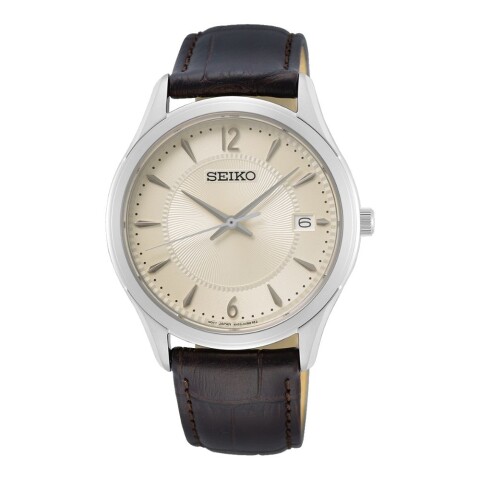Reloj Seiko SUR421P1 para hombre con correa de cuero Beige