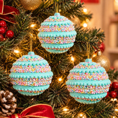 Esferas de Navidad Colorida Celeste
