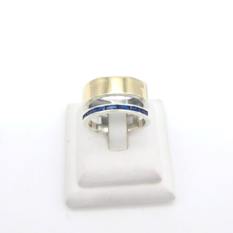 Anillo de Plata 925 Doublé en Oro 18 kt y Circonias Diámetro 19 mm