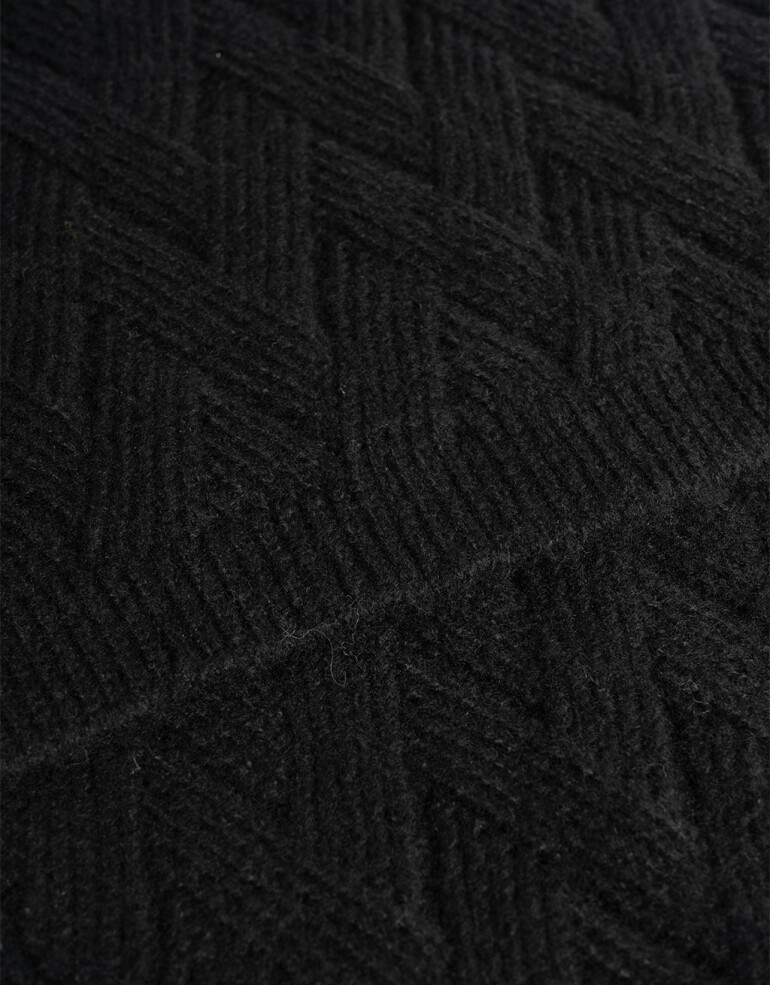 Bufandas Punto Liso Bufanda Tejida Con Punto Espigado - Negro