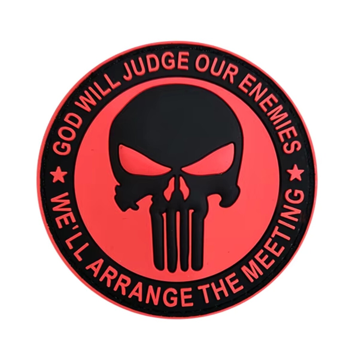 Parche en goma God will judge our enemies Punisher - Rojo 