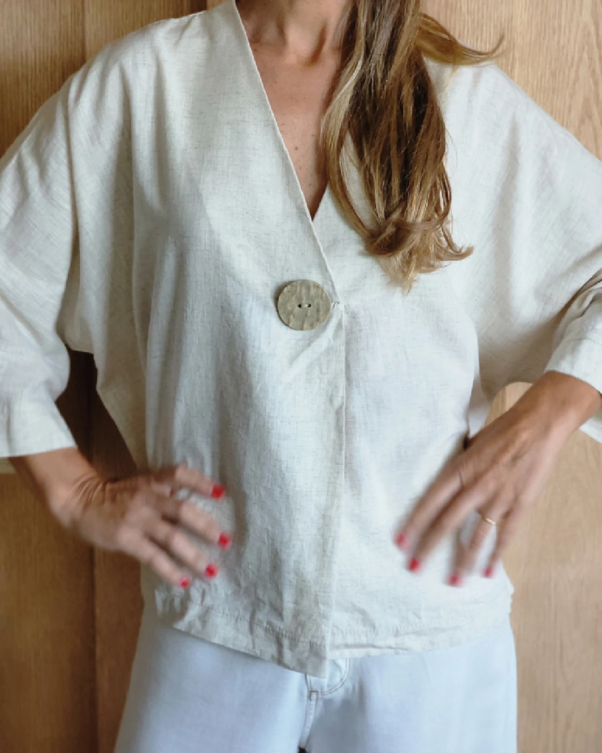 Camisaco Begonia beige talle unico