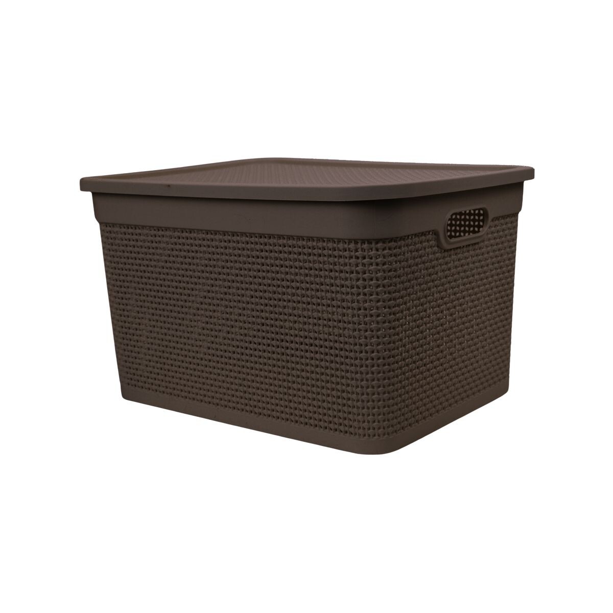 Caja simil ratán 40 lts - TABACO 