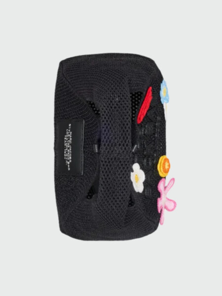 THE DAISY CROCHET MINI SACK BAG Negro Estampado