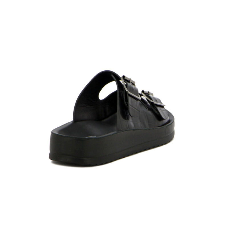 Sandalias Mujer Darkness Dos Tiras Con Hebilla Negro
