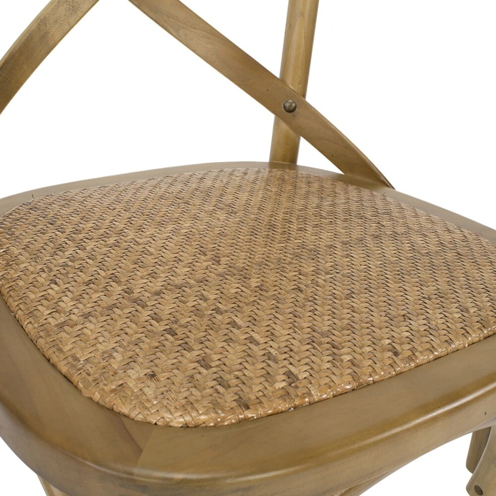 Banqueta Taburete - Rattan y Madera - Olmo Cruceta Banqueta Taburete - Rattan y Madera - Olmo Cruceta