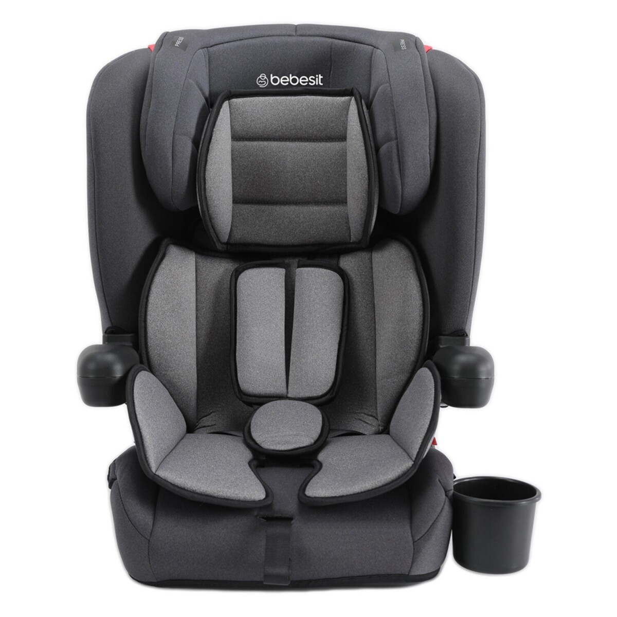 Silla butaca para auto Bebesit Smart plegable con posavaso hasta 36kg - Gris 