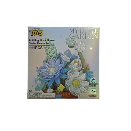 Bloques flor en maceta celeste