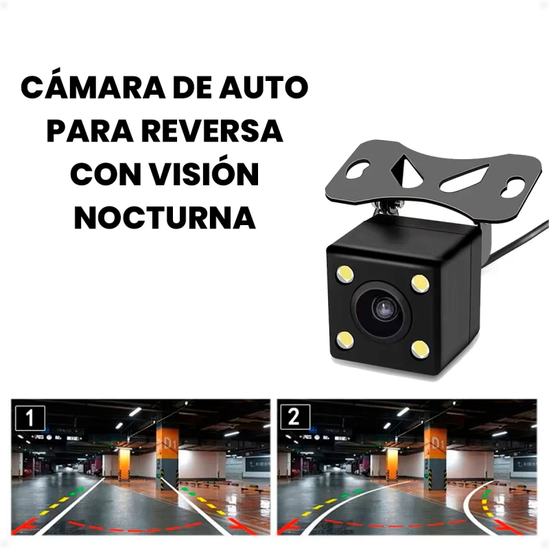 Cámara de Reversa para Auto con Visión Nocturna y Luces Led Cable Corto Cámara de Reversa para Auto con Visión Nocturna y Luces Led Cable Corto