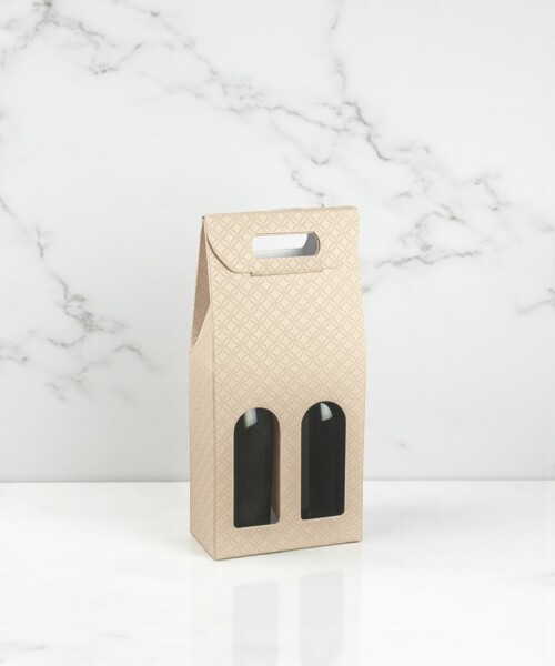 Caja c/ventana 2 botellas 18x9x38,5 - 37543 - MATELASSE NUDO Caja c/ventana 2 botellas 18x9x38,5 - 37543 - MATELASSE NUDO