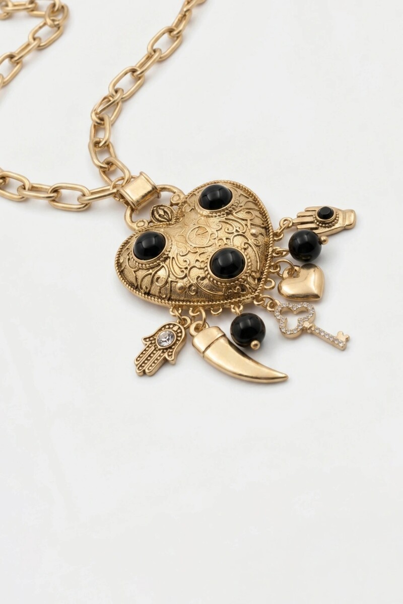 COLLAR HEART NOEL Negro