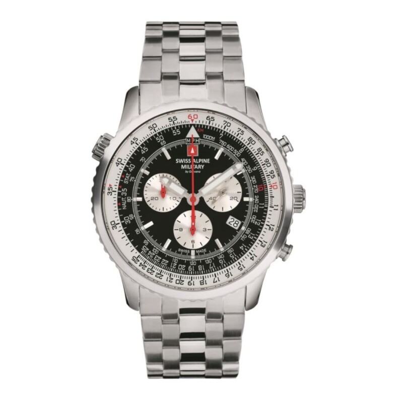 Reloj Swiss Alpine Military Viper 7078.9137 para hombre con correa de acero Negro