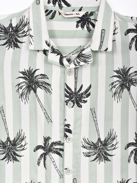 CAMISA M/C ESTAMPADA VERDE (V)