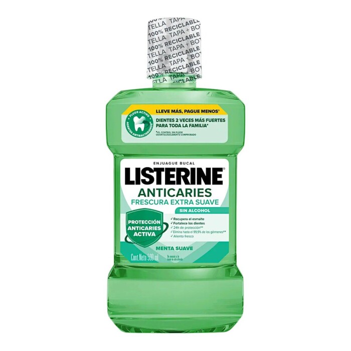 LISTERINE CUIDADO ANTI CARIES ZERO 500 única