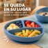 Set Alimentación Bebé Platos Silicona Libre Bpa 10 Piezas Color Celeste
