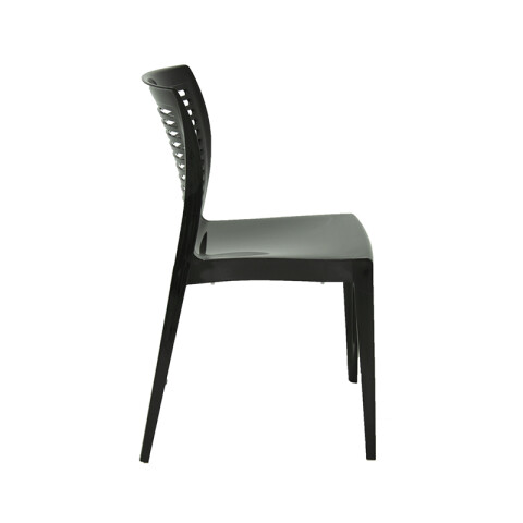 Silla apilable negra "VICTORIA" respaldo abierto TD0643