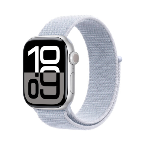 Apple Watch 42mm Jet Silver Aluminum Case Blue Cloud Sport Band (Series 10) - S/M Apple Watch 42mm Jet Silver Aluminum Case Blue Cloud Sport Band (Series 10) - S/M