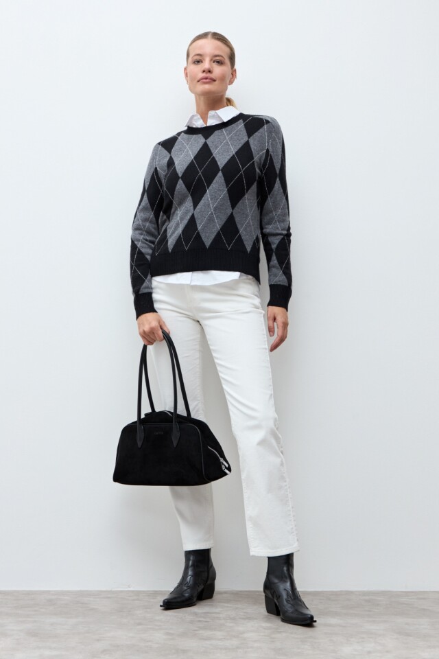 Sweater rombos negro