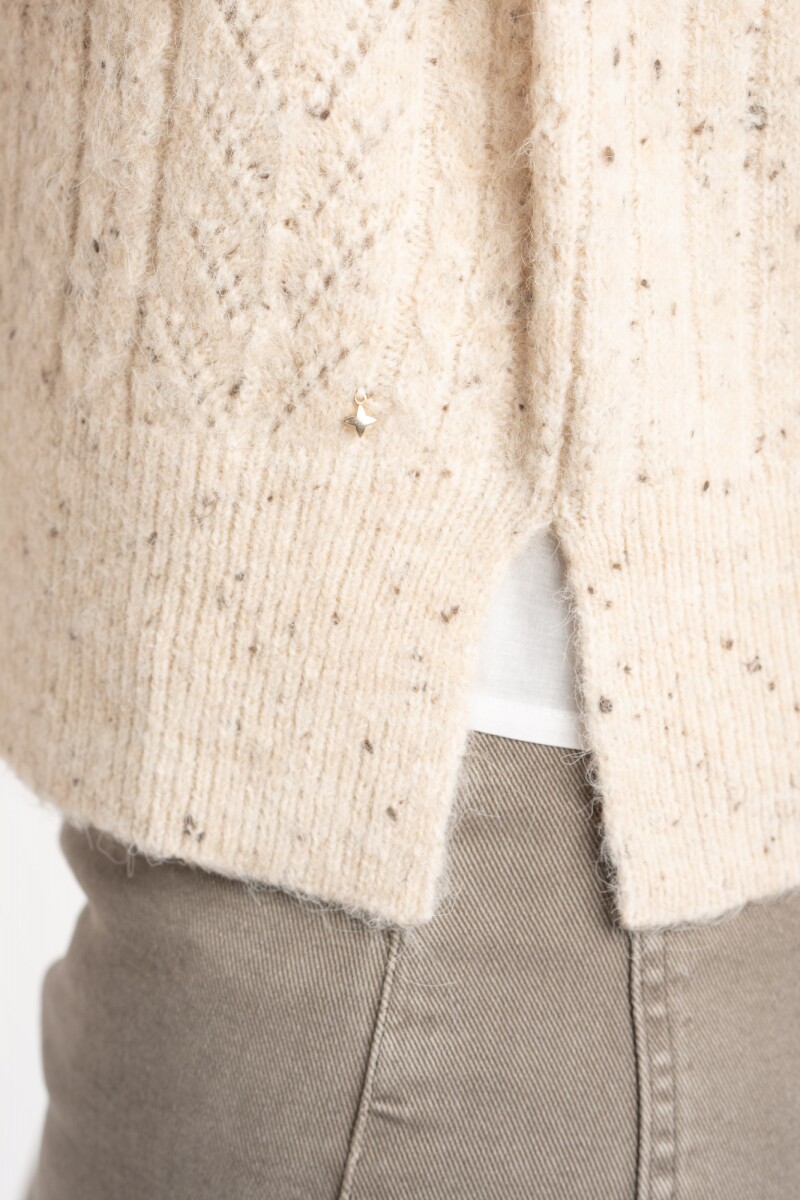 Chaleco Texturado Bouttonne Beige Melange