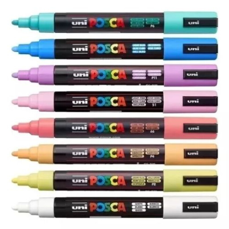 Marcador uni posca 2.5mm x8 color pastel Marcador Uni Posca 2.5mm X8 Color Pastel