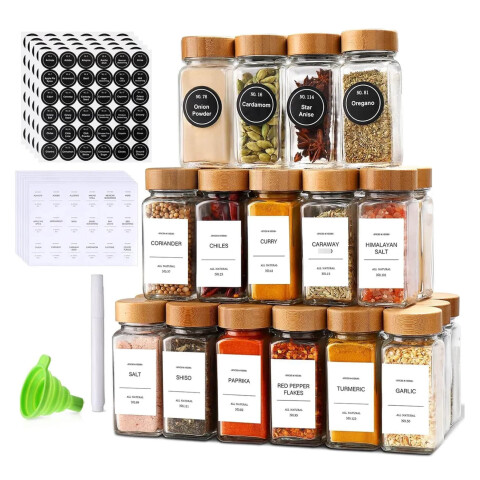 Set De 24 Especiero Frascos De Vidrio Condimentos recipiente organizador Cocina IMBACK Set De 24 Especiero Frascos De Vidrio Condimentos recipiente organizador Cocina IMBACK