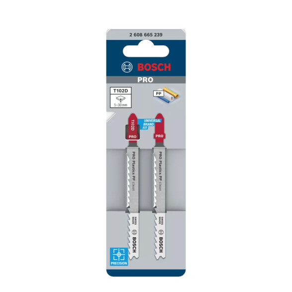 2 hojas p/caladora corte limpio plástico Pro Bosch BS3418