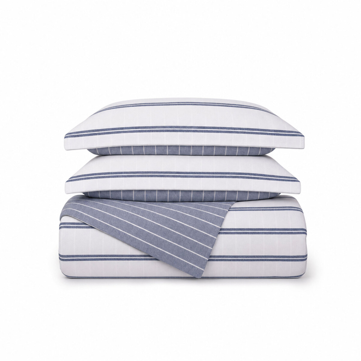 SET FUNDA NÓRDICA - QUEEN LINO-Y-ALGODON AZUL REVERSIBLE COTTONLINEN 