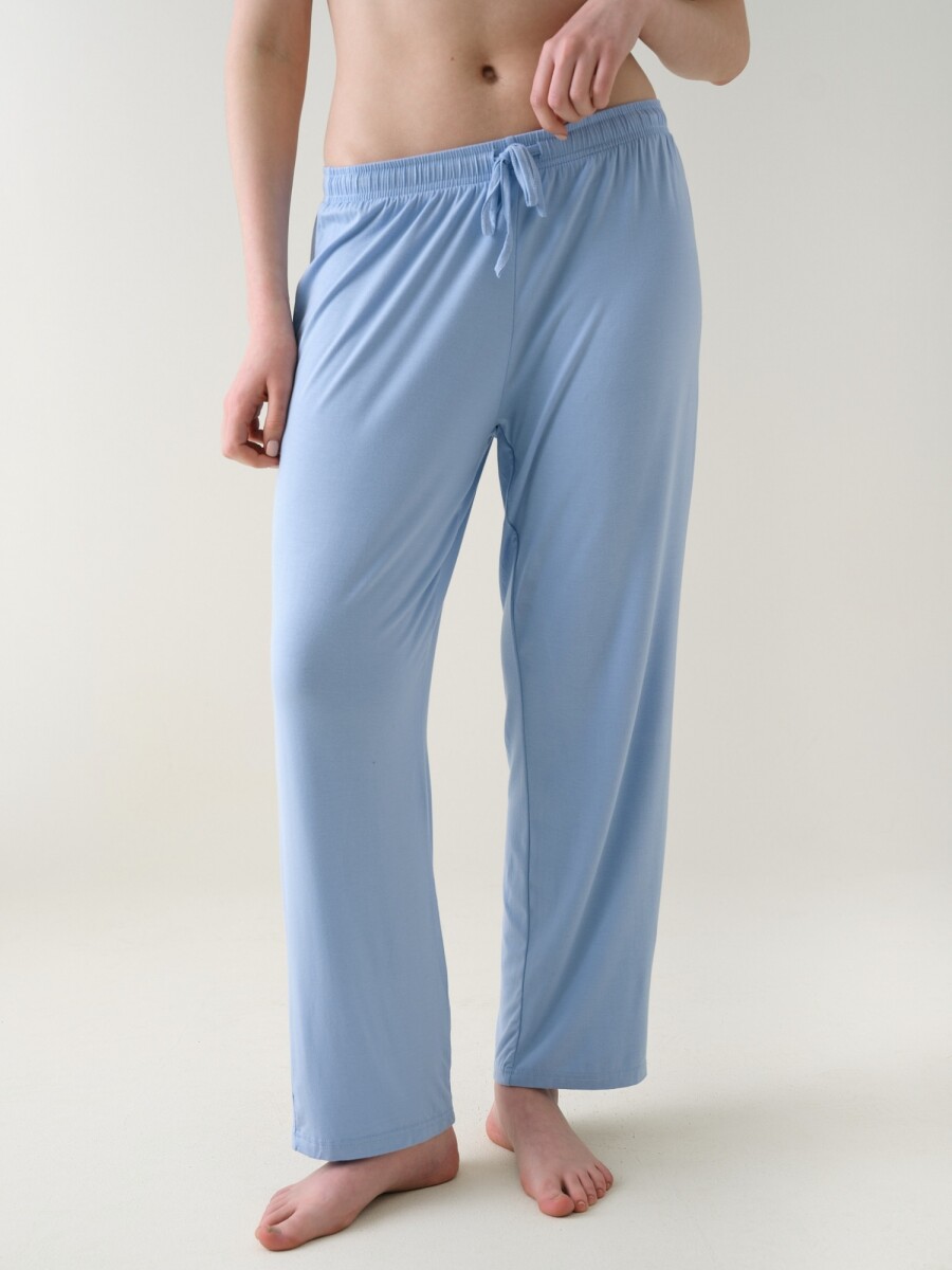 Pantalón Recto Viscosa - Celeste 