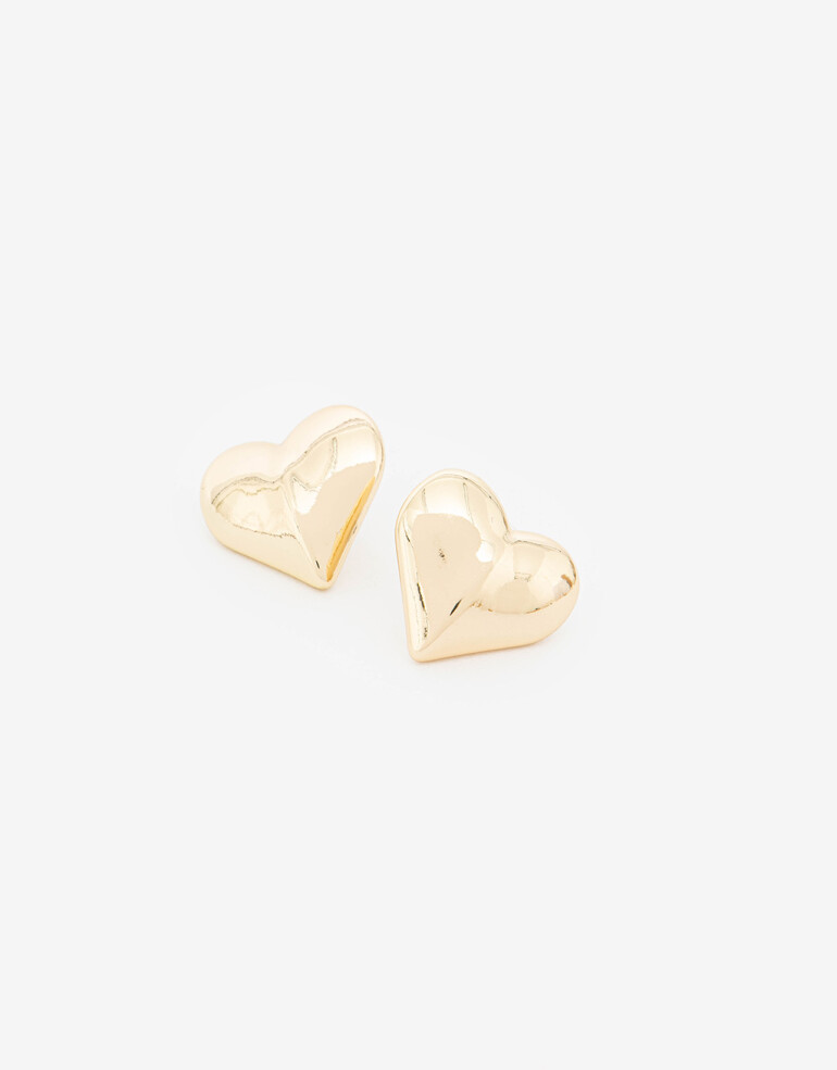 Aros Pasantes Metal Aros Pasantes Corazón - Dorado