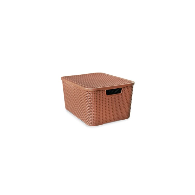 CAJA ORGANIZADORA SIMIL RATTAN 7LTS MARRON Sin color