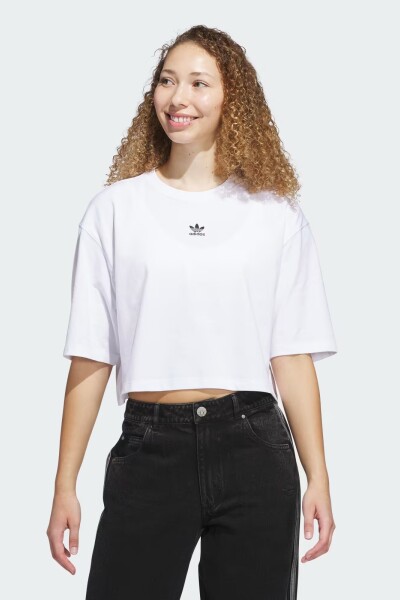 ESSENTIALS CROP TEE Blanco