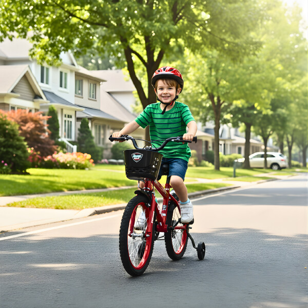 Bicicleta Infantil Sport Rod 16 Canasto Parrilla Guardabarros Rojo 1