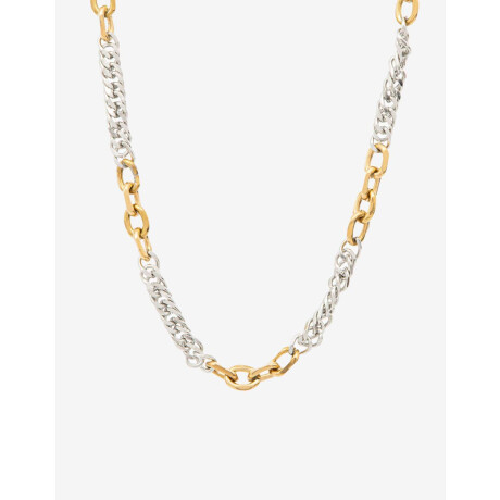 Collar Corto Acero Biplating Combinacion Bicolor