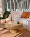 Mesa de centro Aiguablava de cemento verde Ø 66 cm beige Ø 66 cm